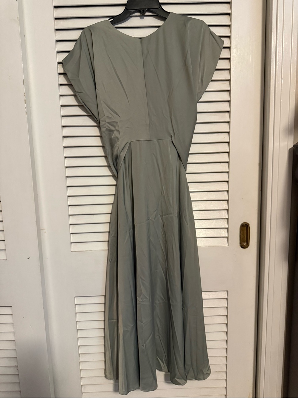 JJs House Sage Green Maxi Dress with Flowing Skirt